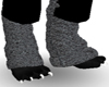 gray furry boots