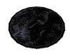 Round Black Fur  Rug