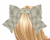 Cream Plaid Bow