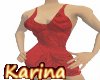 -K- Red Print Dress