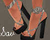 Jeweled Black Tie Heels