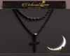 Black Necklace Cross M