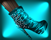 *S* Teal Studded Boots