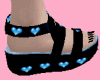 kawaii shoes Black Blu