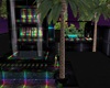 Rainbow rooftop pool bar