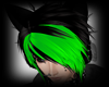 Black/Green Emo Hair