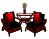 Blk-Red Chair Set