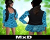 Mxd blue blouse with ves