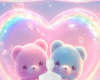 Heart teddy bear bg