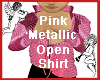 Pink Metallic Open Shirt