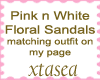 Pink White Floral Sandal