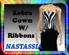 Zebra Gown W/Ribbons