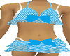 girls gingham swim teal