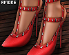 $ Red Stud Heels