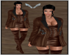 Brown Leather Corset Set