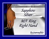 Sapphire Slvr Ring R-M/F