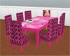 PINK TABLE AND CHAIRS