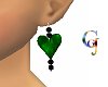 Heart Earrings Emerald