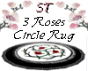 ST}3 Roses Circle Rug