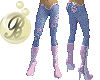 Denim & Pink Pants boots