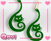 Cats Green Earrings