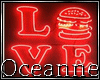 neon love hamburger