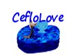 Valentines bed blue