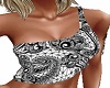 Black white Paisley crop