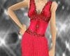 Red pleated evening Gown