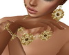 Gold Floral Jewelry Set