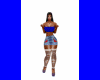 Mini Skirt Top Blue-S
