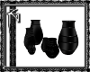 Black Art Vases x6