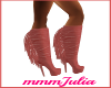 Fringed Boot Pink