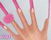 ♥ Pink Nails Fur Pom