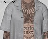 Open shirt + tattoo