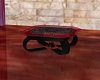 Red Glass Top Table