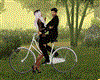 Lover Bicycle Kiss Pose