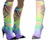rainbow striped boots