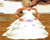 White flowered ball gown