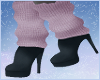 .pink leg warmer heels