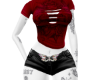 Red shirt + shorts