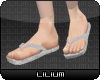 L* Silver Flip Flops