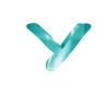 Chrome Letter Y in Teal