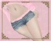 A: Denim shorts w/pink