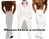 3pc White and pink suit