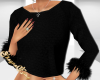 SE-Black Fur Sweater Top