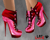 ! Red Pink Heeled Boot !