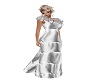 *Ney* Ruffle Silver Gown