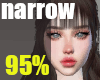 95% narrow head