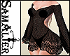 BLACK MINI CROCHET DRESS